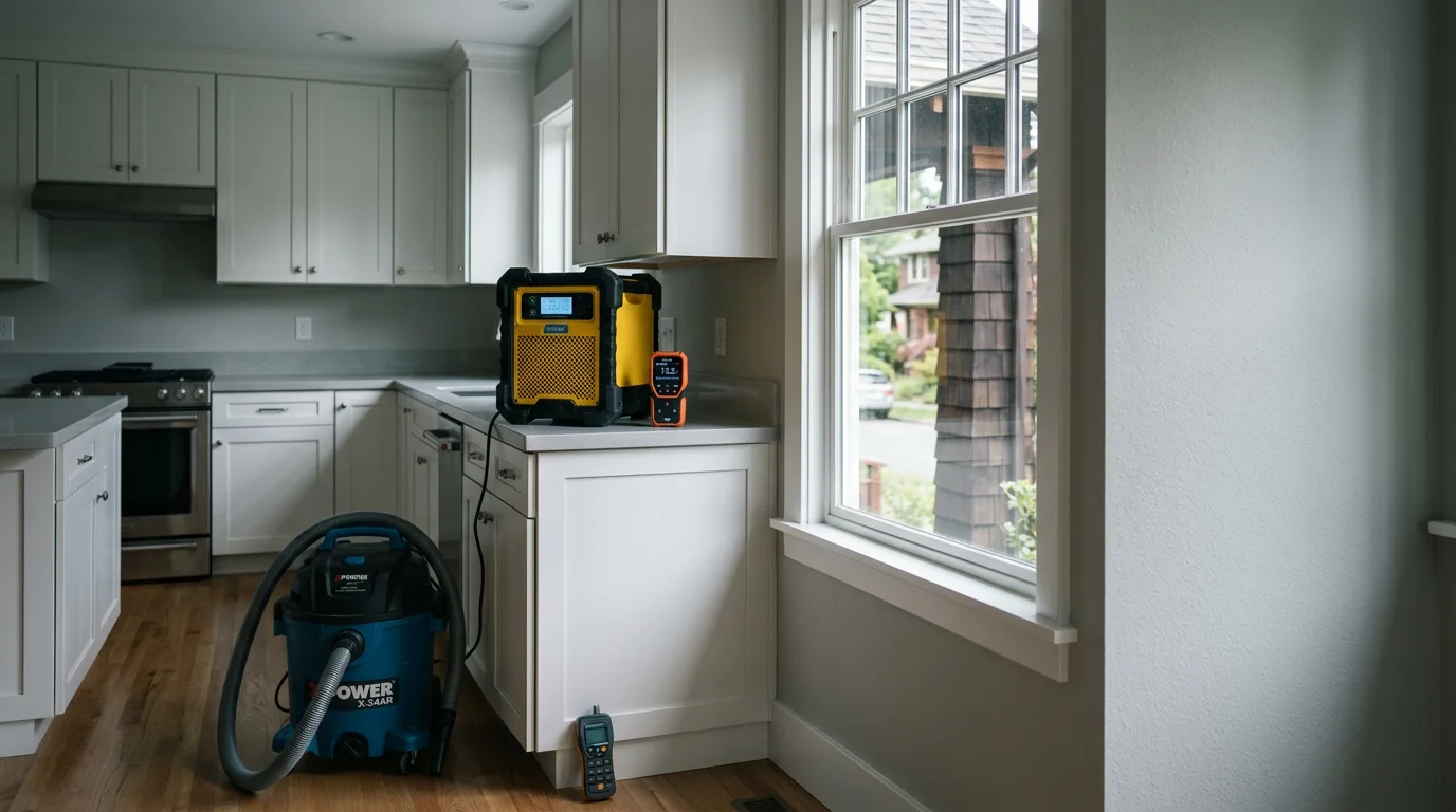 Basement waterproofing installation with sump pump and drainage system